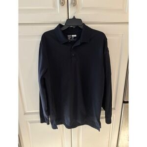 5.11 Tactical Mens Long Sleeve Polo Shirt Size L black Breathable‎